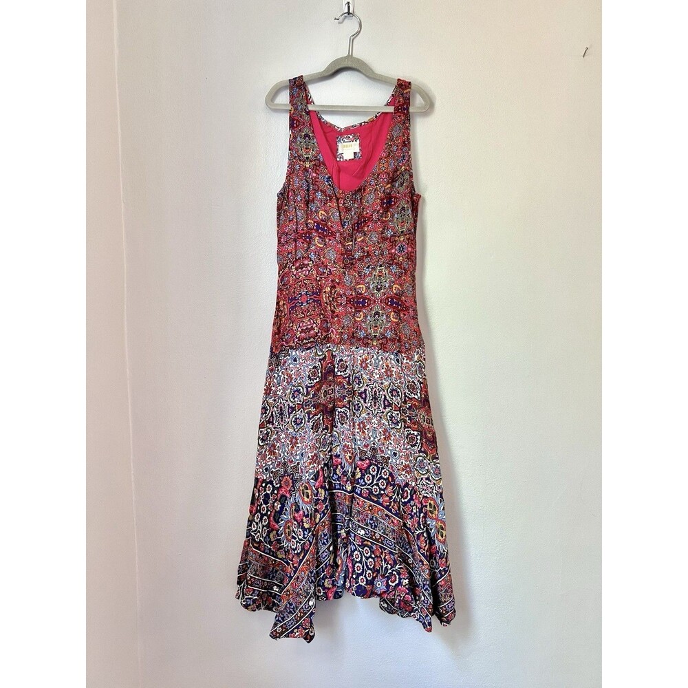Maeve for Anthro Violette Sleeveless Tank Midi Dress Boho Women's 6 Floral Print - Picture 2 of 16